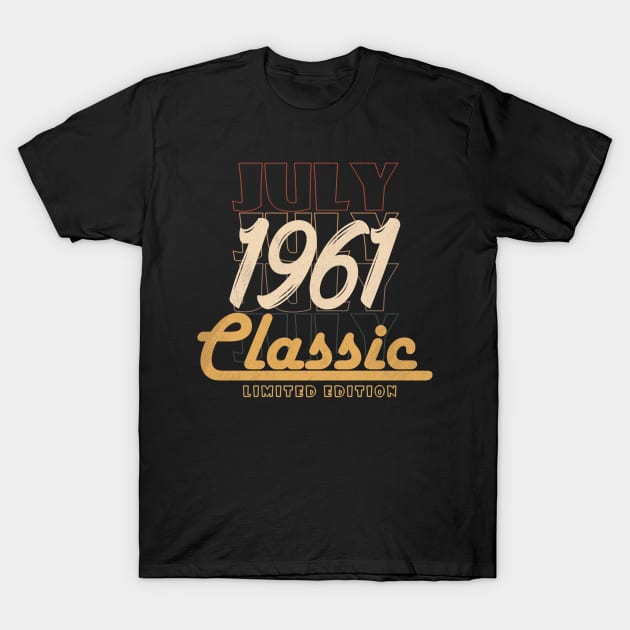 july 1961 birthday T-Shirt by BizZo